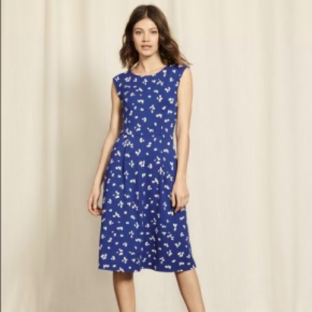 Boden Marina jersey dress in Imperial Blue Large Confetti